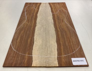 Top Afrik. Koa, 2-tlg. für Bass Neck-thru, Einzelstück #072